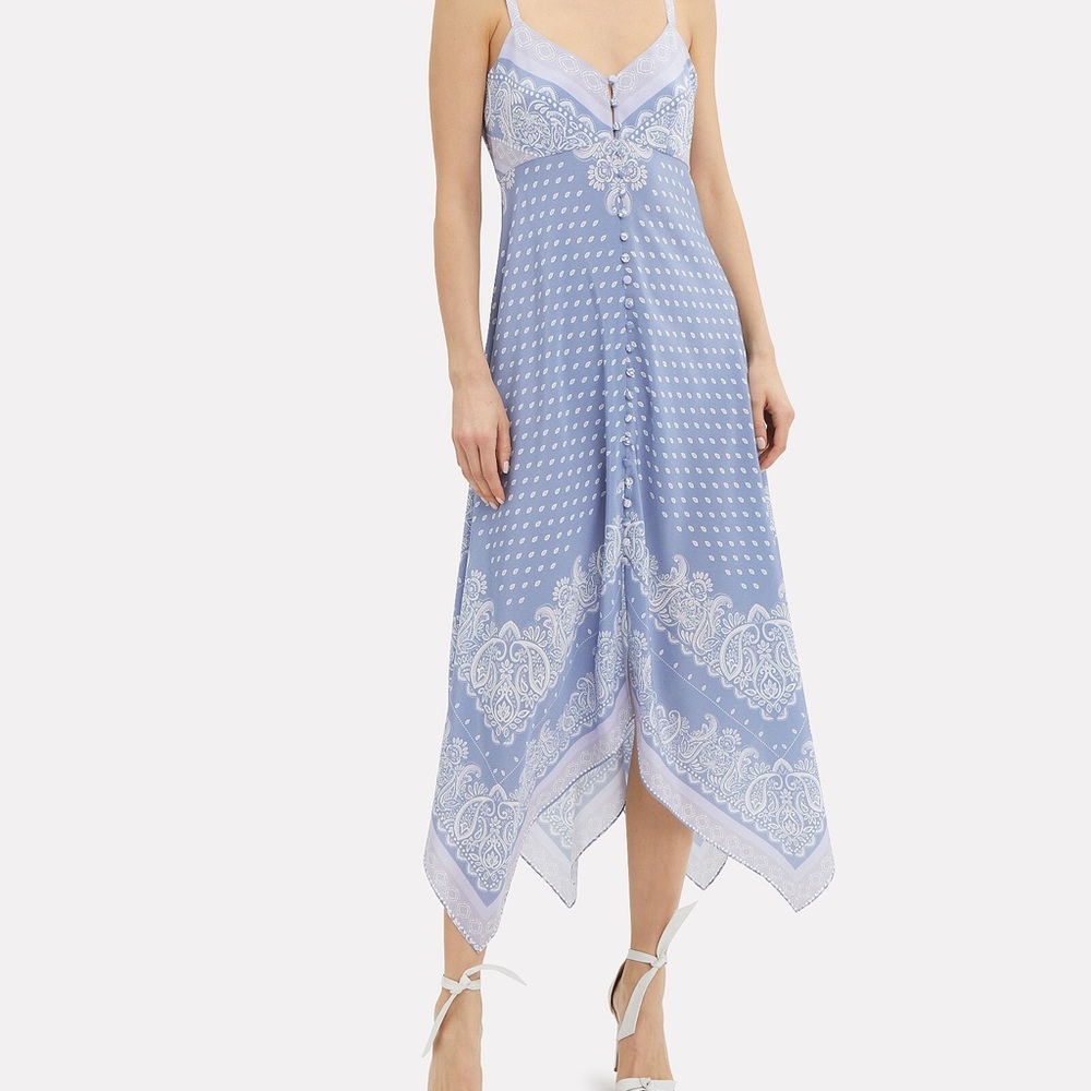 INTERMIX 100% Silk ‘Isla’ Scarf Midi Dress